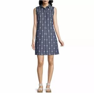 NWT Liz Claiborne Nautical Rope Shift Dress M Coastal Preppy Summer Resort